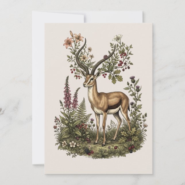 Deer with Wildflower  Invitation (Front)