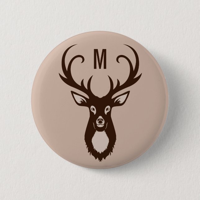 Deer with Your Monogram custom buttons (Front)