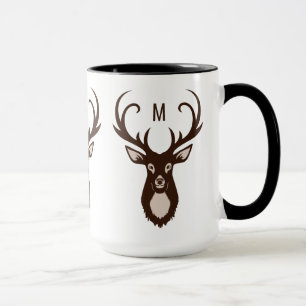 Deer with Your Monogram custom mugs