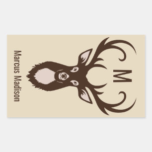 Deer with Your Name & Monogram stickers