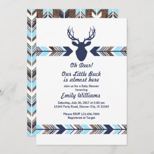 Deer Woodland Baby Shower invitation