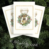 Deer Wreath Keep Christmas Heart Dickens Decoupage