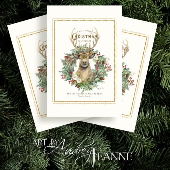 Deer Wreath Keep Christmas Heart Dickens Decoupage Tissue Paper (Creator Uploaded)