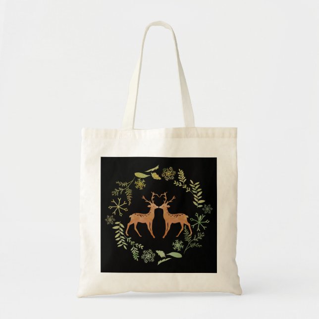 Deer Wreath Tote Bag (Front)