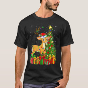 Deer   Xmas Holiday Santa Deer Christmas Tree T-Shirt