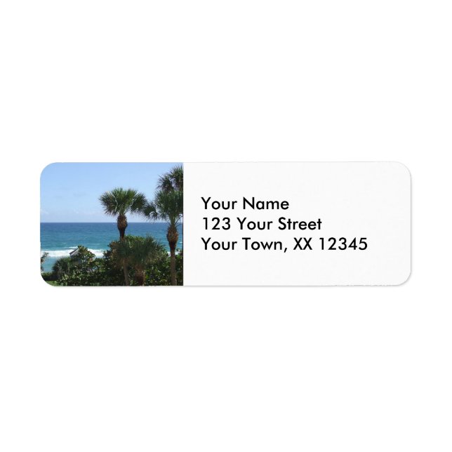 Deerfield Beach, FL Palm Trees Return Address Labe Label (Front)