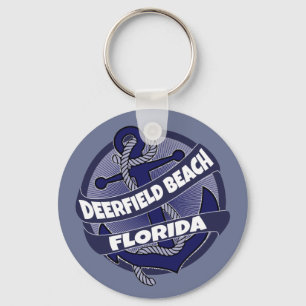 Deerfield Beach Florida anchor swirl keychain