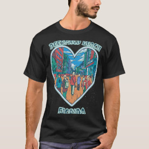 Deerfield Beach In Florida Travel Souvenir Heart T-Shirt