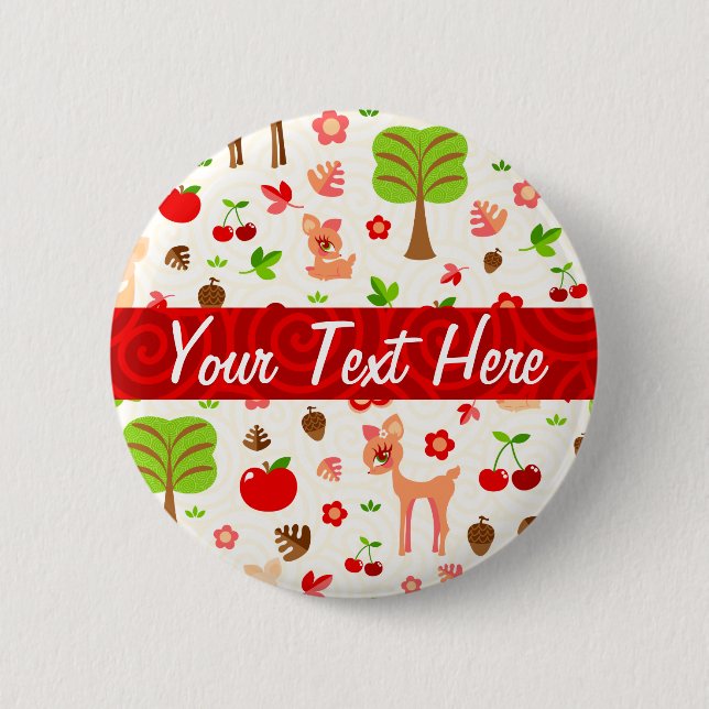 Deerie Forest 6 Cm Round Badge (Front)