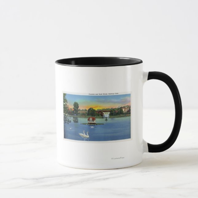 Deering Oaks Fountain and Duck House View Mug (Right)