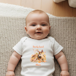 Deerly Loved Personalised Gift Newborn Baby Bodysuit