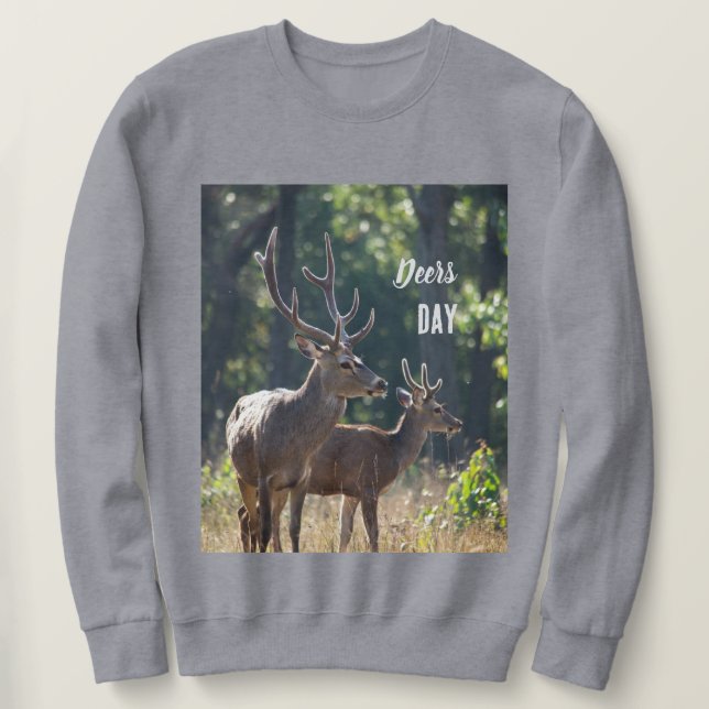 Deers Day Long Sleeves Top (Design Front)