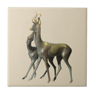 Deers in love ceramic tile