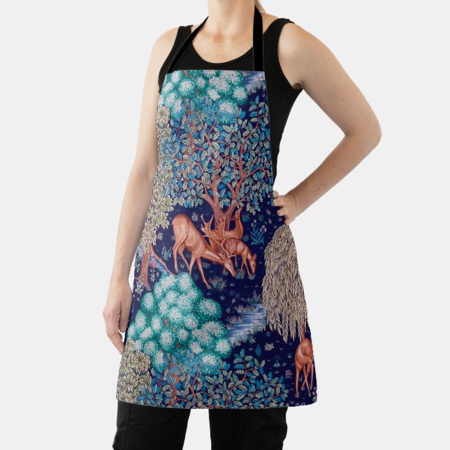 Deers in The Forest, William Morris Apron (Insitu)
