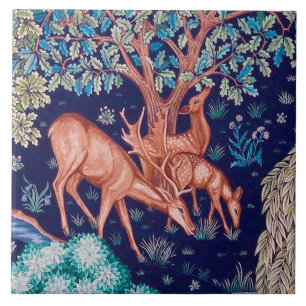 Deers in The Forest, William Morris Ceramic Tile