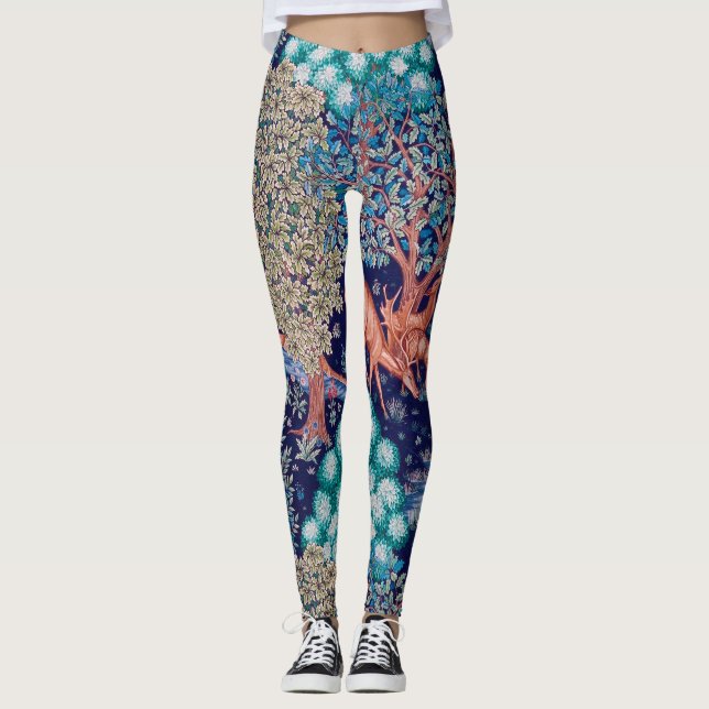 Deers in The Forest, William Morris Leggings (Front)
