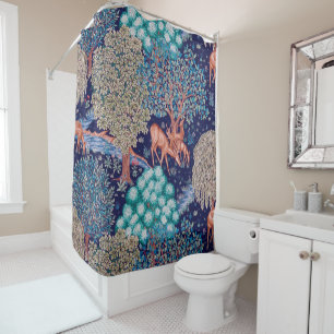 Deers in The Forest, William Morris Shower Curtain