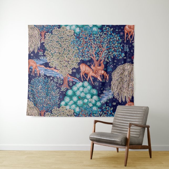 Deers in The Forest, William Morris Tapestry (In Situ (Horizontal))
