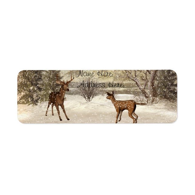 Deers in winter Address labels (Front)