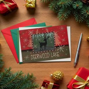 Deerwood Christmas Deer Rustic Inspirivity Card