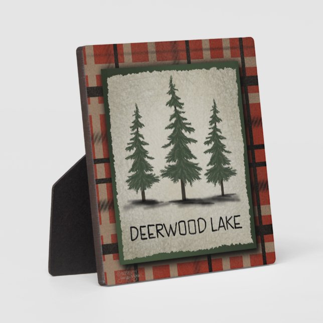 Deerwood Lake Pines Rustic Inspirivity Plaque (Front)