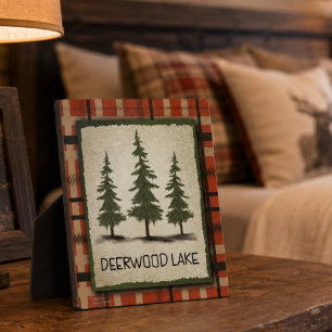 Deerwood Lake Pines Rustic Inspirivity Plaque