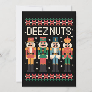 Deez Nuts Funny Christmas Nutcracker Xmas Holiday Card