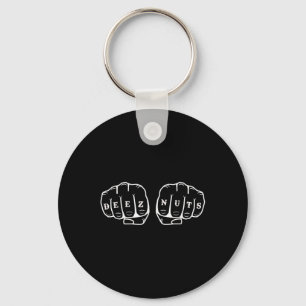 Deez Nuts Funny Knuckles Tattoo  Key Ring