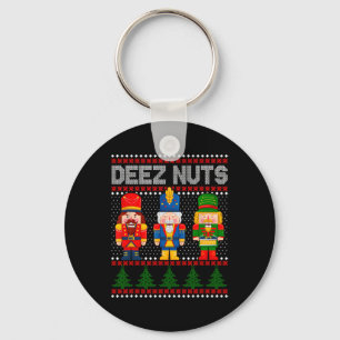 Deez Nuts Nutcracker Fun Ugly Christmas  Key Ring