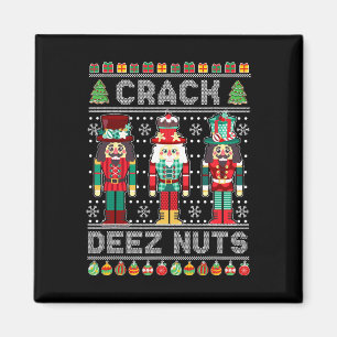 Deez Nuts Nutcracker Fun Ugly Christmas Xmas  Magnet
