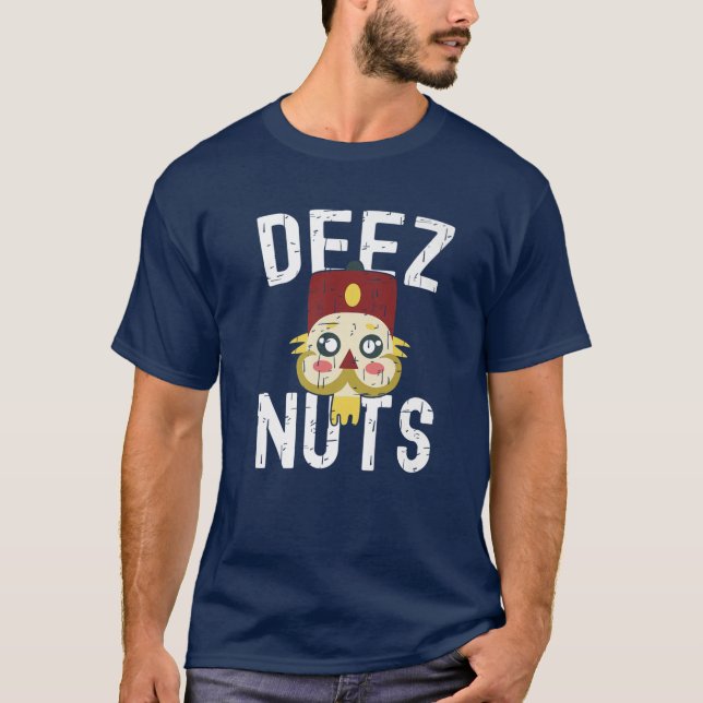 Deez Nuts Nutcracker Funny Ugly Christmas Pajama N T-Shirt (Front)