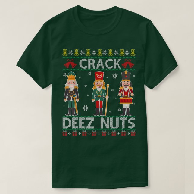 Deez Nuts Nutcracker  Funny Ugly Christmas Sweater (Design Front)