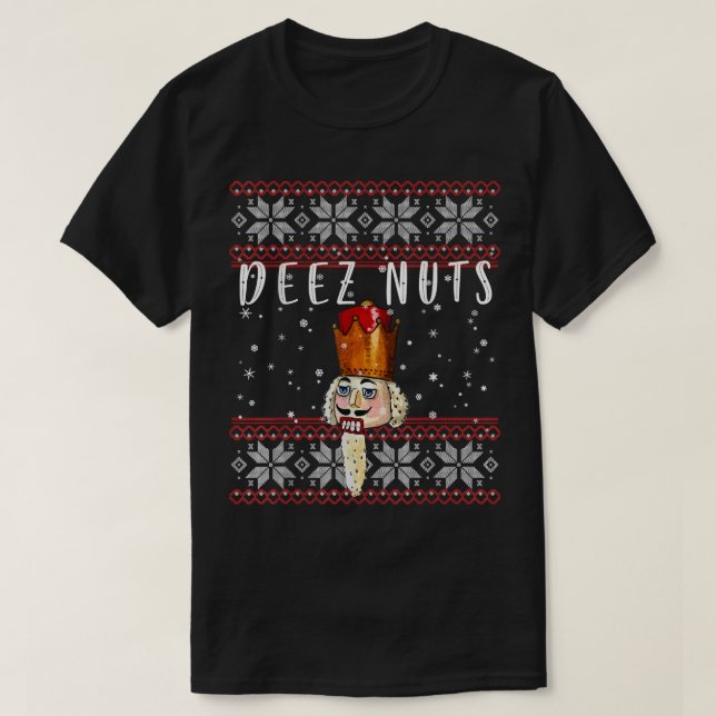Deez Nuts Nutcracker  Funny Ugly Christmas Sweater (Design Front)