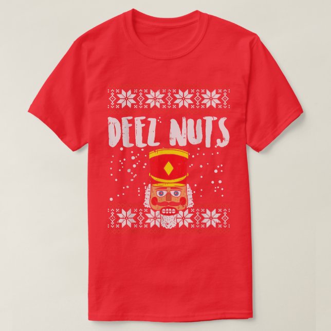 Deez Nuts Nutcracker Funny Ugly Christmas Sweater  (Design Front)