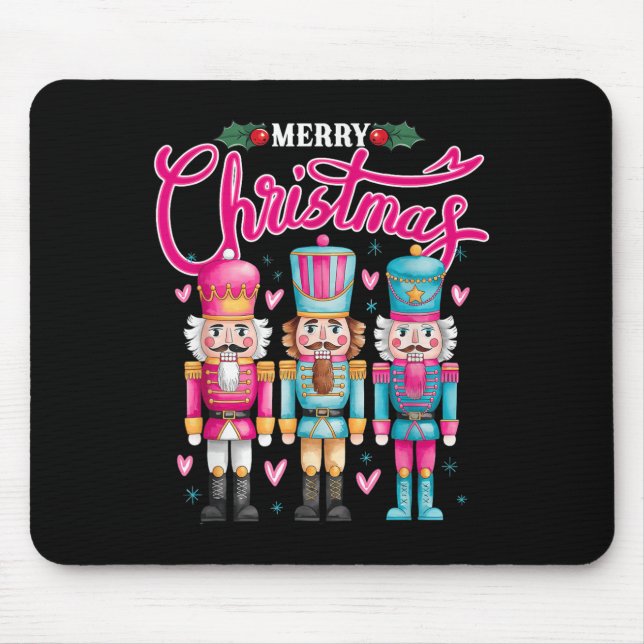 Deez Nuts Nutcracker Merry Christmas Matching Paja Mouse Pad (Front)