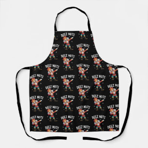 Deez Nuts Nutcracker Nut Funny Christmas Apron