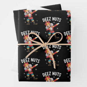 Deez Nuts Nutcracker Nut Funny Christmas  Wrapping Paper Sheet