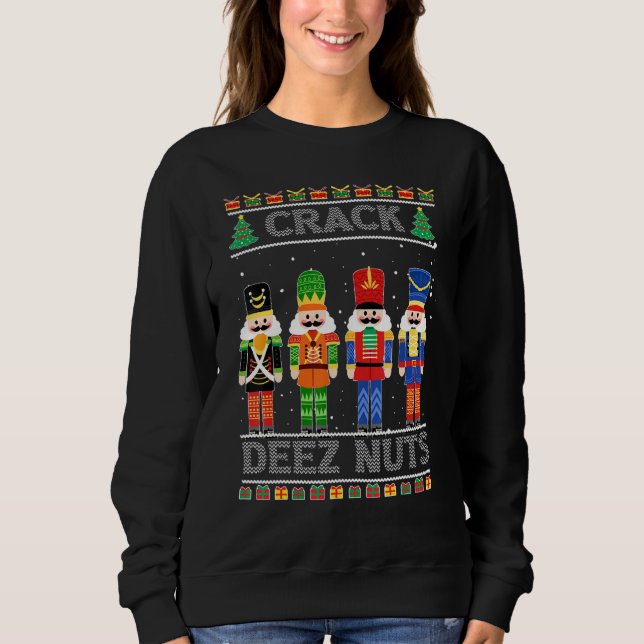 Deez Nuts Nutcracker  Ugly Christmas Sweater Funny (Front)