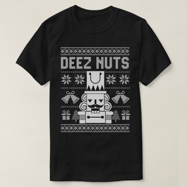 Deez Nuts NutcrackerFunny Ugly Christmas Sweater X (Design Front)
