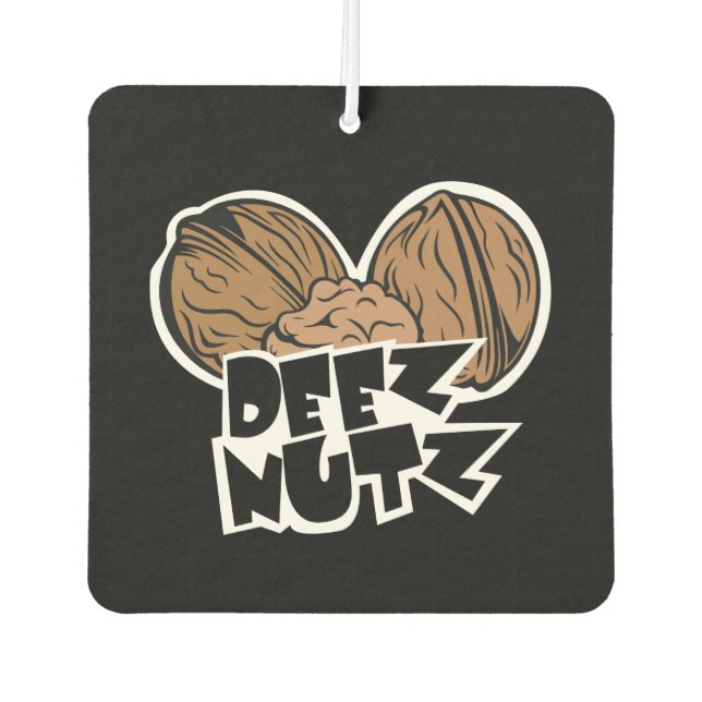 Deez Nutz Funny Illustration Car Air Freshener (Front)