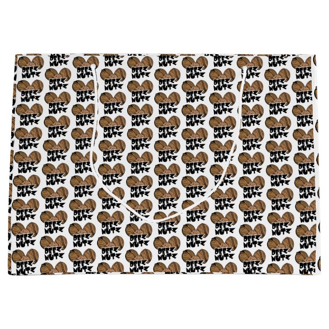 Deez Nutz Funny Illustration Large Gift Bag (Front)