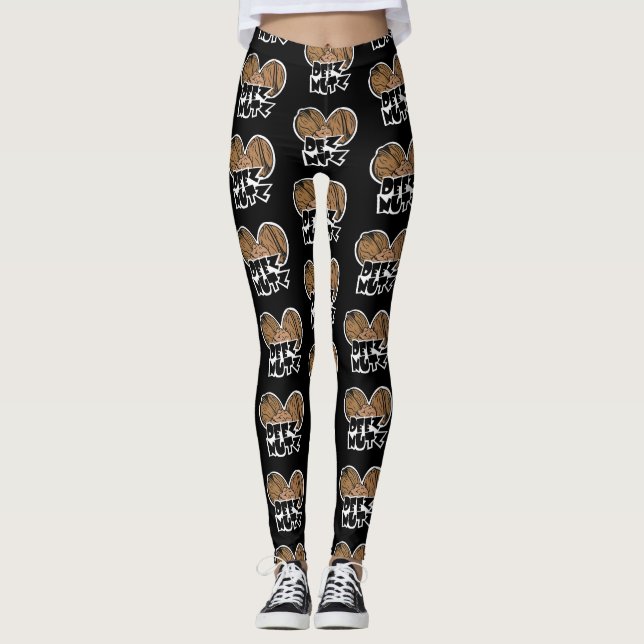 Deez Nutz Funny Illustration Leggings (Front)
