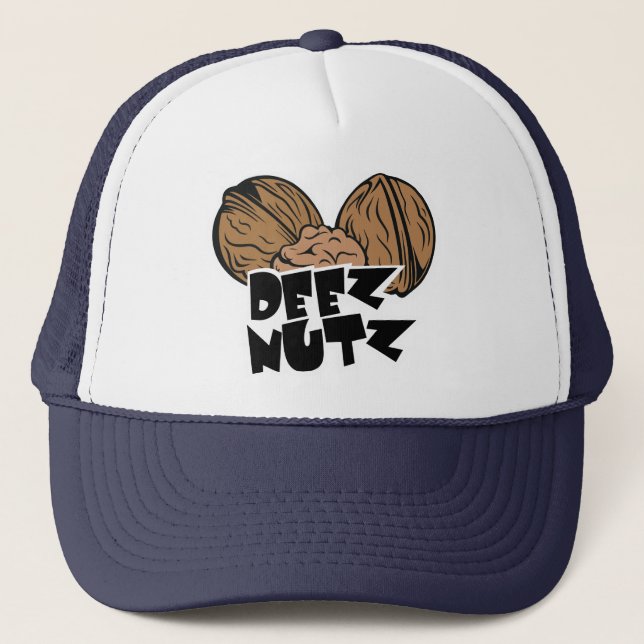 Deez Nutz Funny Illustration Trucker Hat (Front)