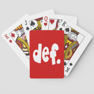 def. playing cards