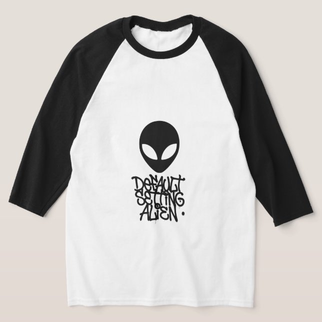 Default Setting Alien (Style 1 White) T-Shirt (Laydown)
