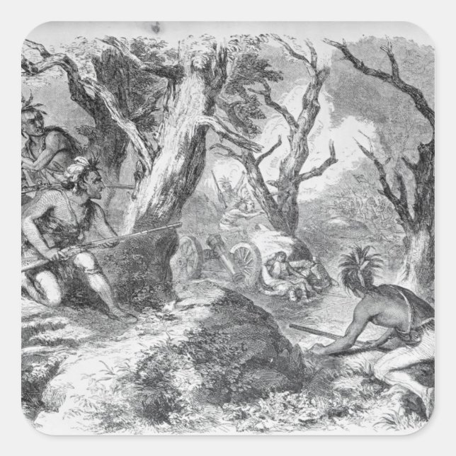 Defeat of General Braddock Square Sticker (Front)