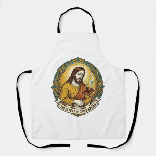 Defeated Jesus Smoking Burnt Toast Breakfast Kitch Apron