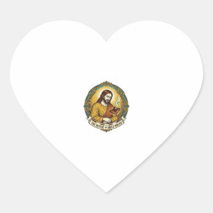 Defeated Jesus Smoking Burnt Toast Breakfast Kitch Heart Sticker