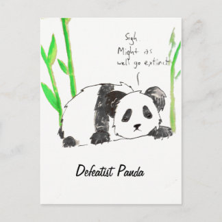 Defeatist Panda Postcard