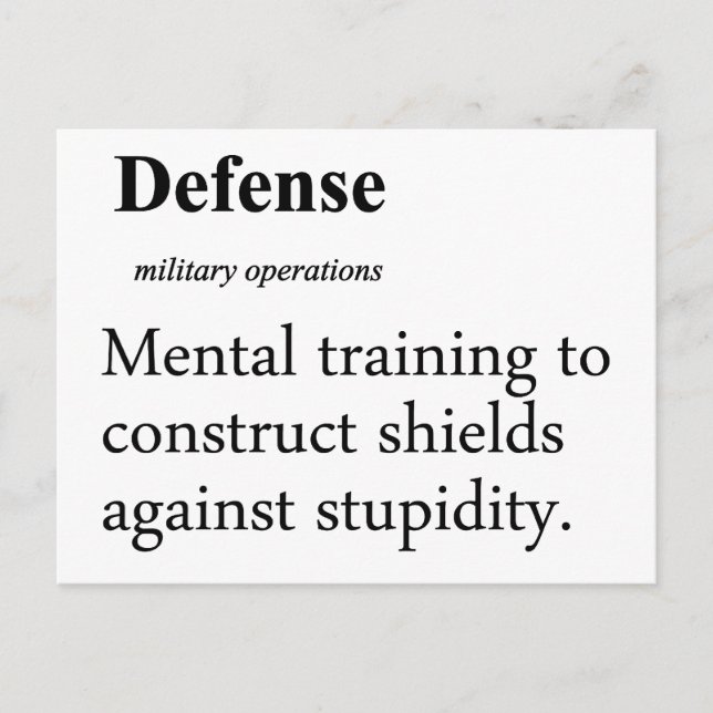 Defence Definition Postcard (Front)